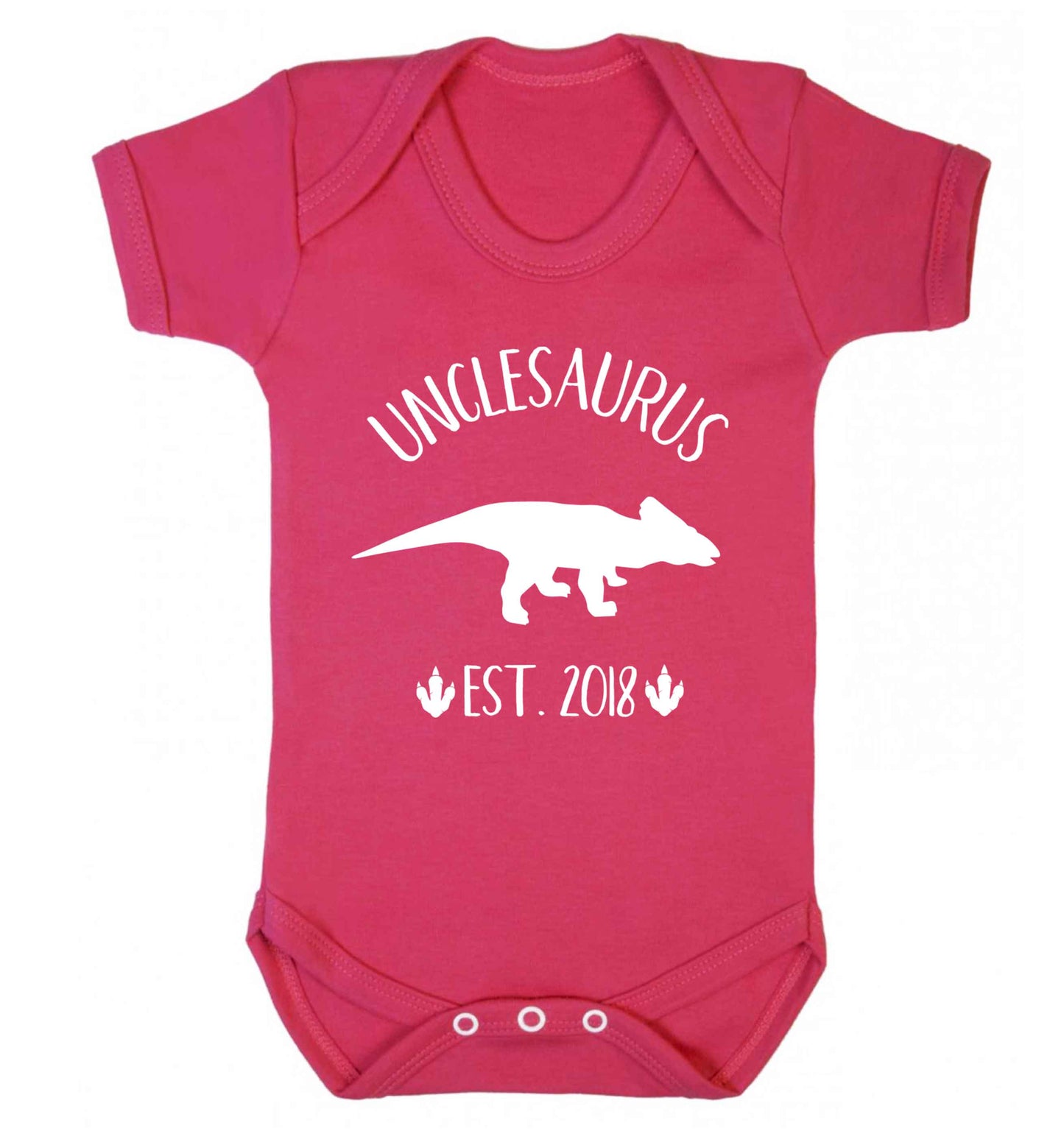 Personalised unclesaurus since (custom date) Baby Vest dark pink 18-24 months