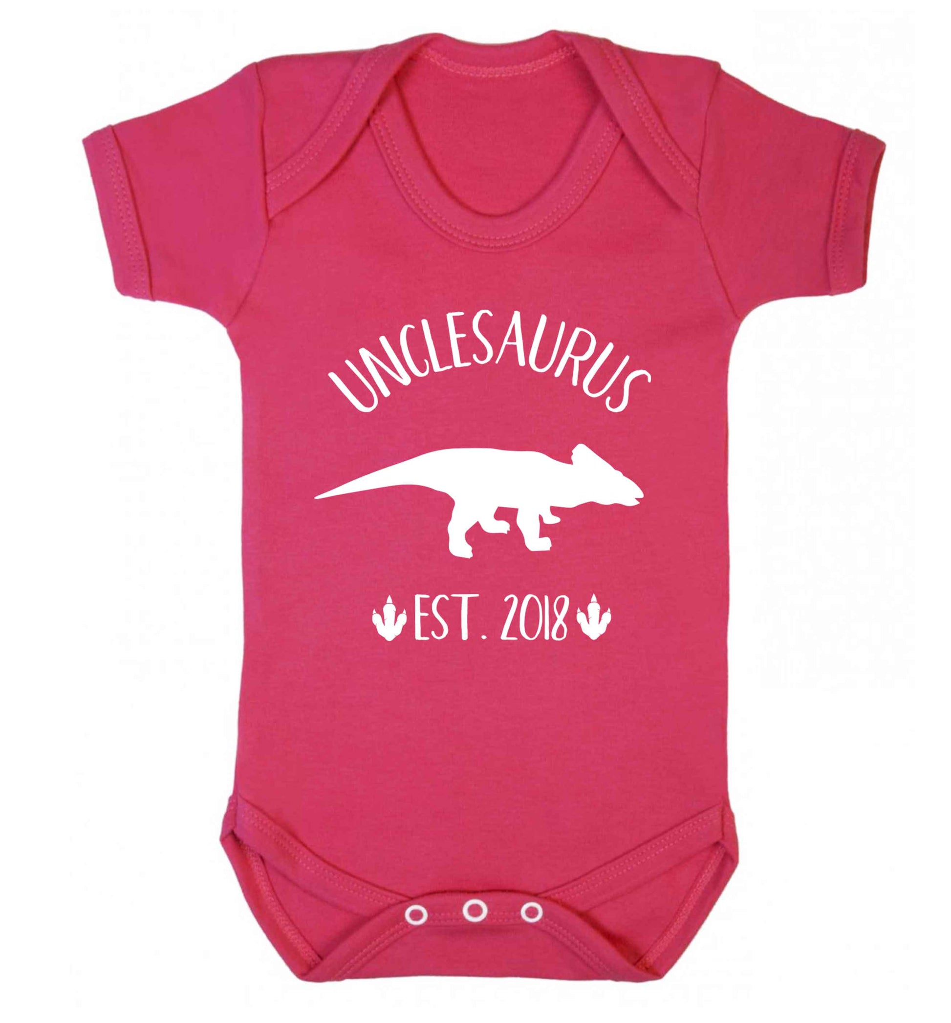 Personalised unclesaurus since (custom date) Baby Vest dark pink 18-24 months