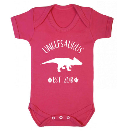 Personalised unclesaurus since (custom date) Baby Vest dark pink 18-24 months