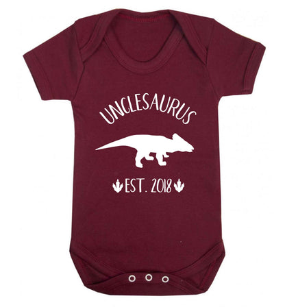 Personalised unclesaurus since (custom date) Baby Vest maroon 18-24 months