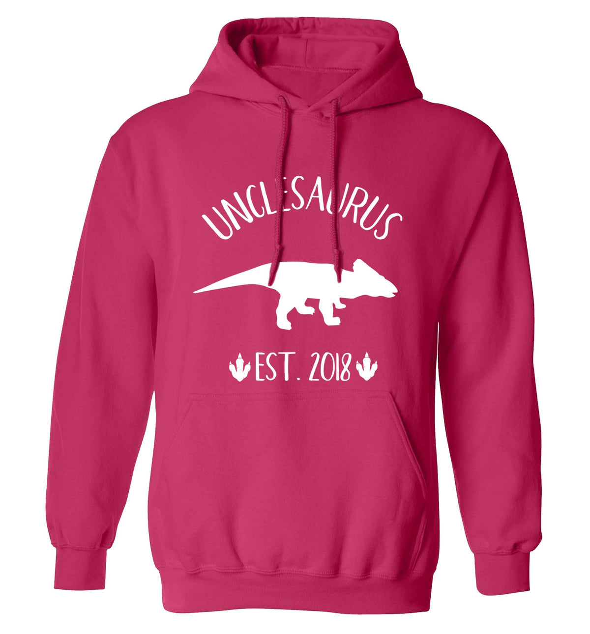 Personalised unclesaurus since (custom date) adults unisex pink hoodie 2XL