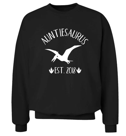 Personalised auntiesaurus since (custom date) Adult's unisex black Sweater 2XL