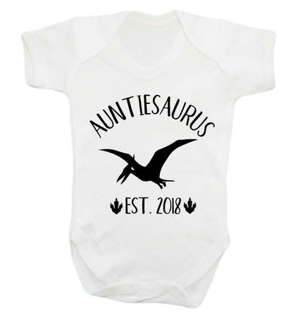 Personalised auntiesaurus since (custom date) Baby Vest white 18-24 months