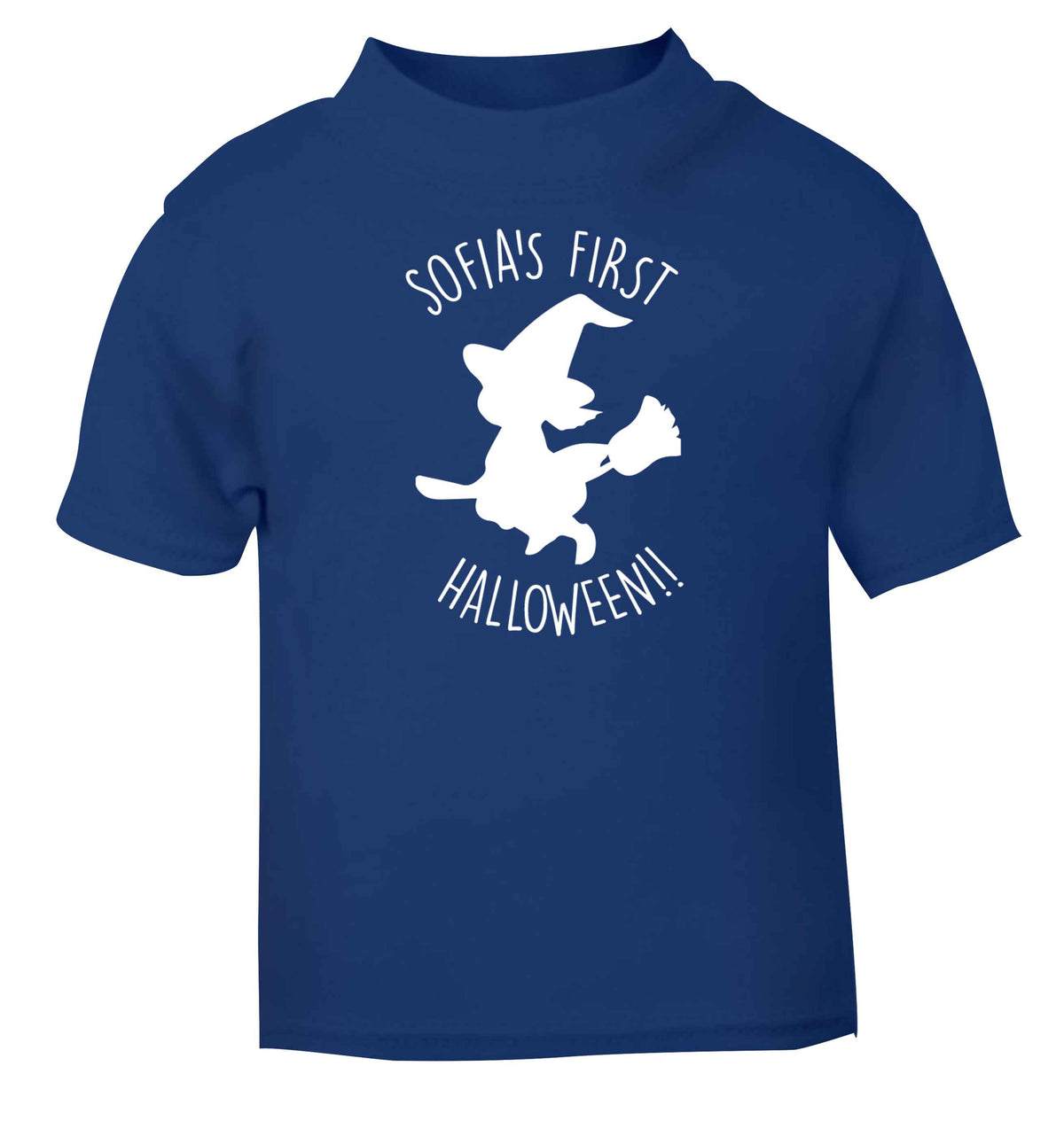 Personalised first halloween - Witch blue baby toddler Tshirt 2 Years