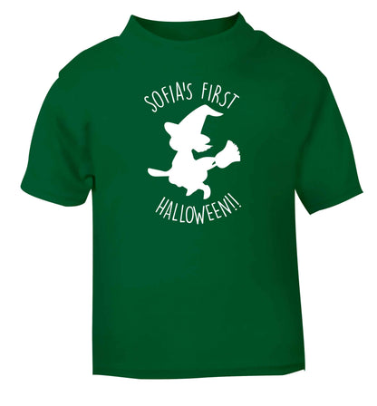 Personalised first halloween - Witch green baby toddler Tshirt 2 Years