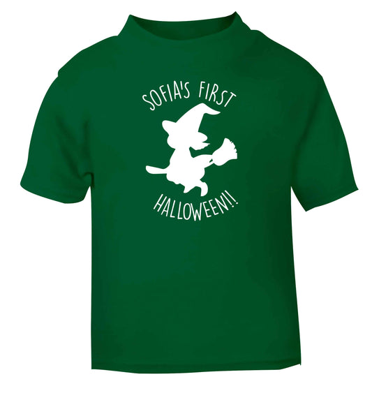 Personalised first halloween - Witch green baby toddler Tshirt 2 Years