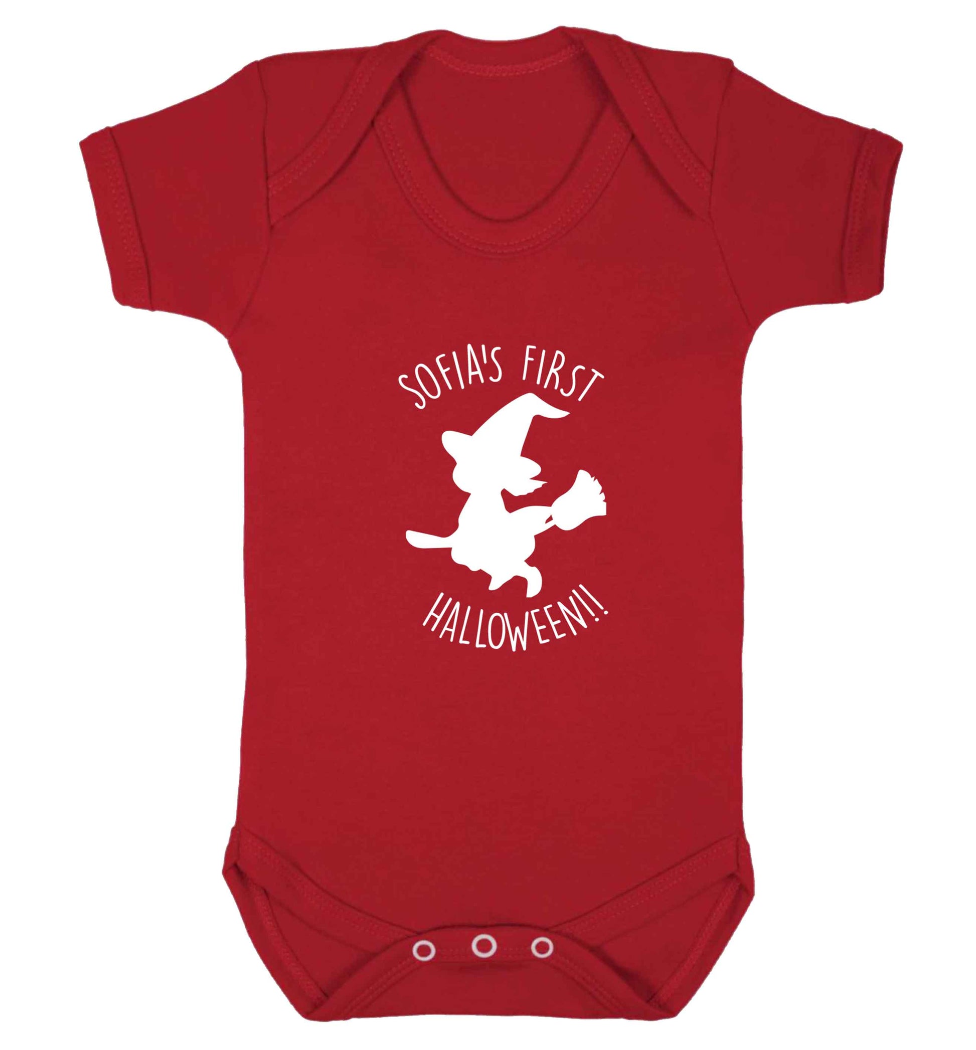 Personalised first halloween - Witch baby vest red 18-24 months