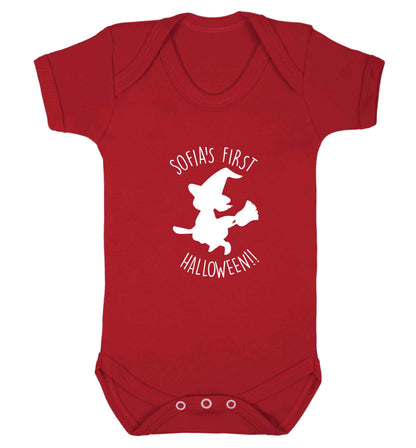Personalised first halloween - Witch baby vest red 18-24 months