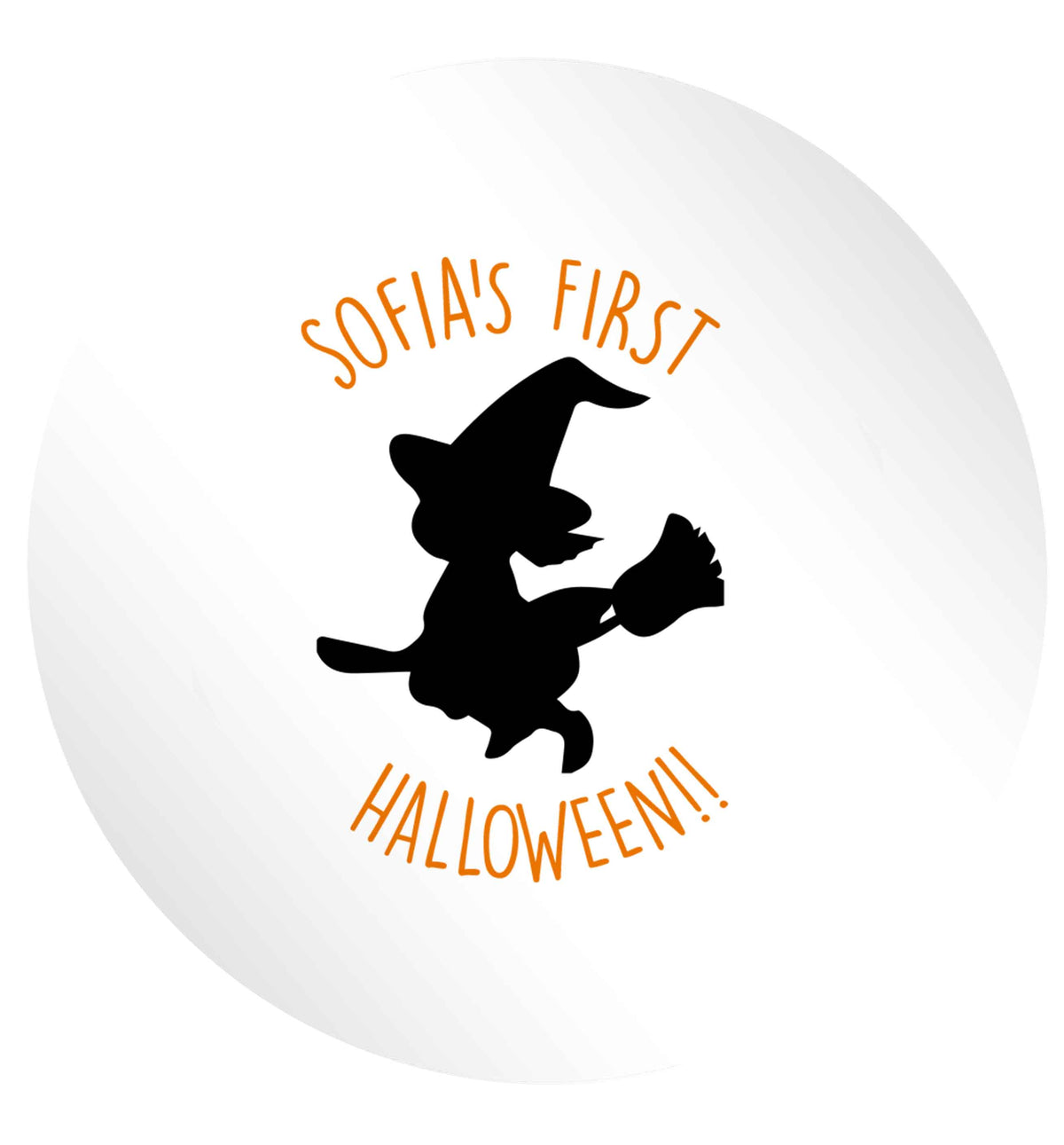 Personalised first halloween - Witch 24 @ 45mm matt circle stickers