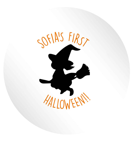 Personalised first halloween - Witch 24 @ 45mm matt circle stickers