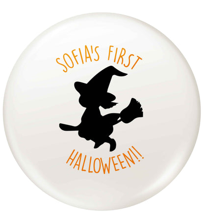 Personalised first halloween - Witch small 25mm Pin badge