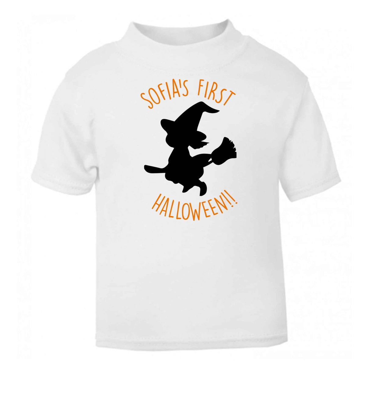Personalised first halloween - Witch white baby toddler Tshirt 2 Years