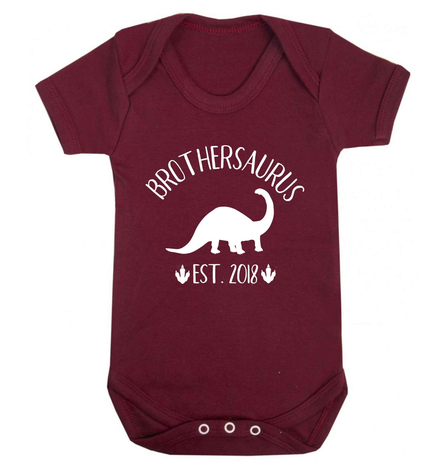 Personalised brothersaurus since (custom date) Baby Vest maroon 18-24 months