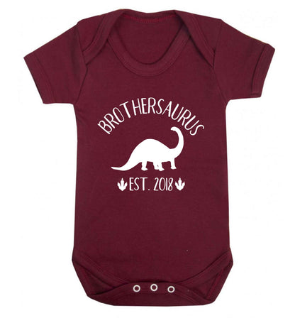 Personalised brothersaurus since (custom date) Baby Vest maroon 18-24 months