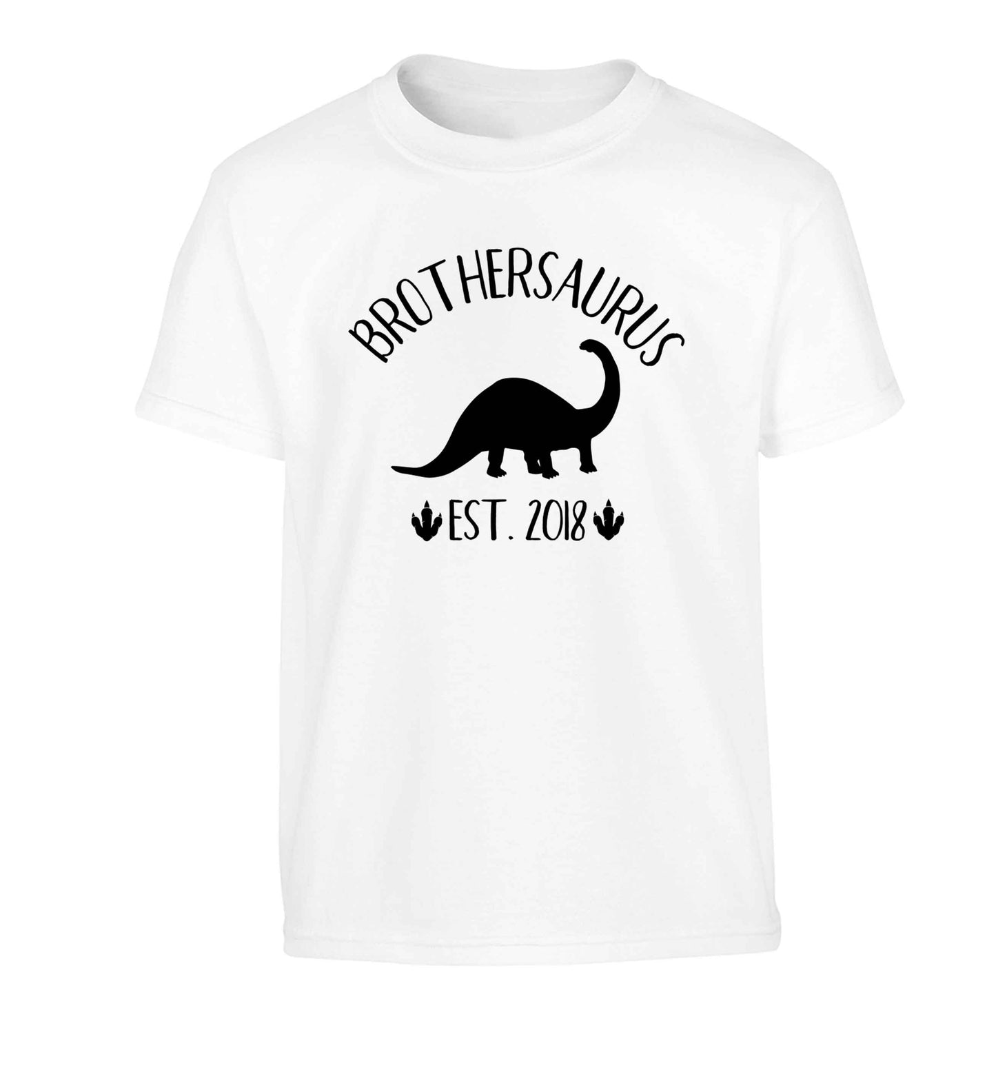 Personalised brothersaurus since (custom date) Children's white Tshirt 12-13 Years