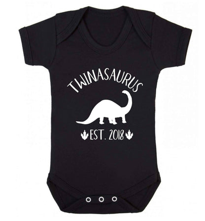 Personalised twinasaurus since (custom date) Baby Vest black 18-24 months