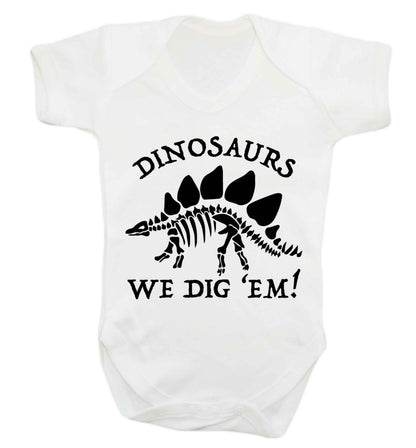 Dinosaurs we dig 'em! Baby Vest white 18-24 months