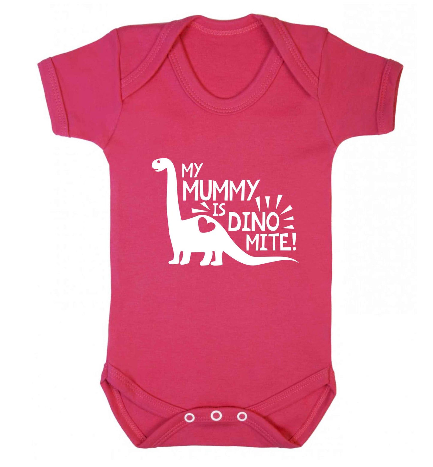 My mummy is dinomite baby vest dark pink 18-24 months
