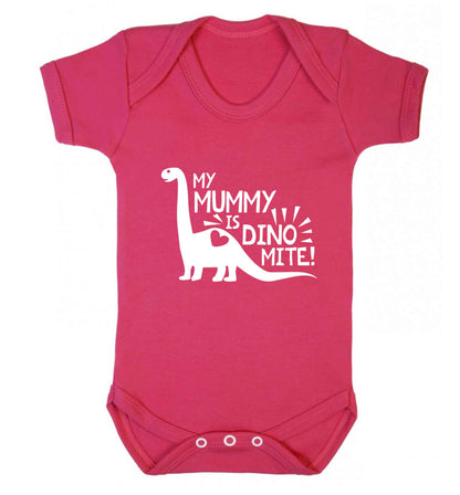 My mummy is dinomite baby vest dark pink 18-24 months