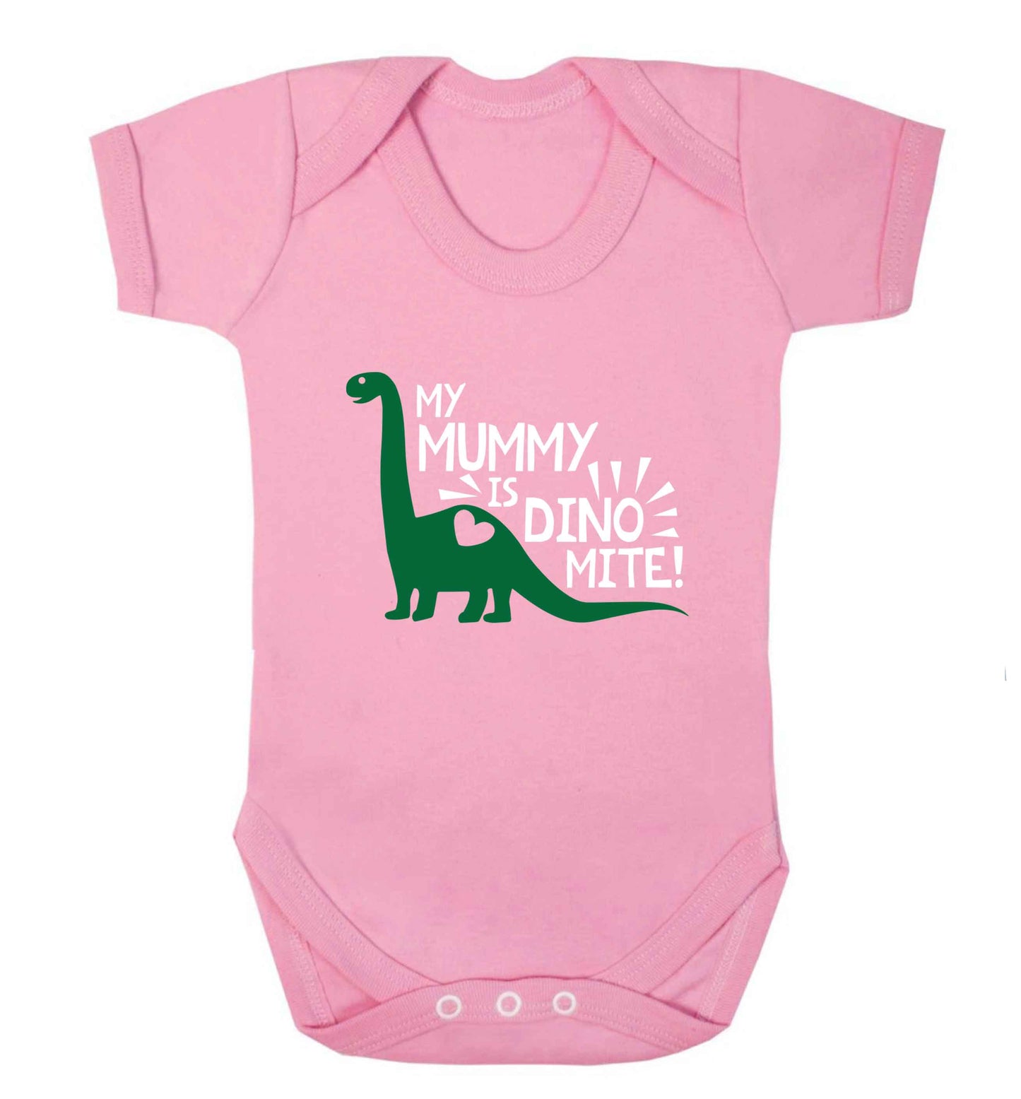 My mummy is dinomite baby vest pale pink 18-24 months