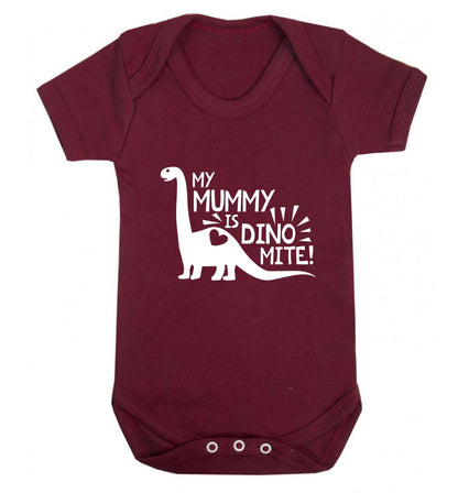 My mummy is dinomite baby vest maroon 18-24 months