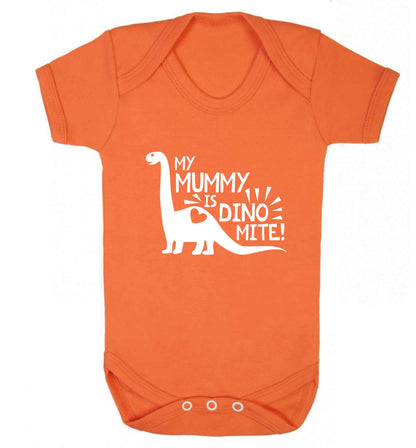 My mummy is dinomite baby vest orange 18-24 months