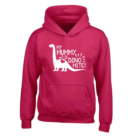 My mummy is dinomite children's pink hoodie 12-13 Years