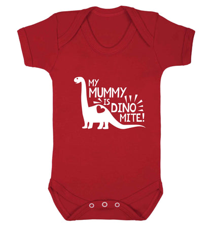 My mummy is dinomite baby vest red 18-24 months