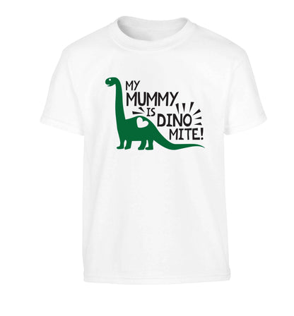 My mummy is dinomite Children's white Tshirt 12-13 Years