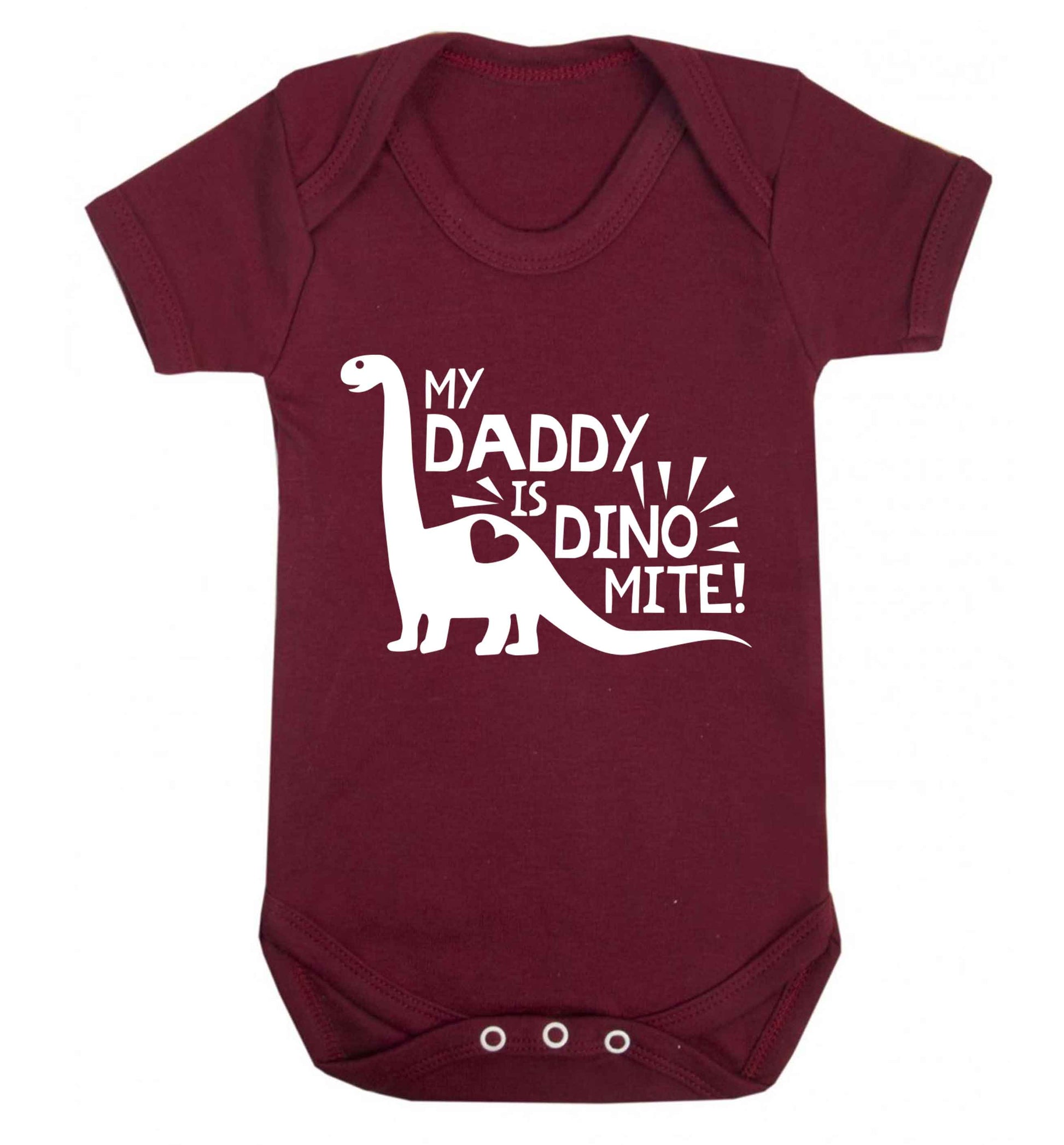 My daddy is dinomite! Baby Vest maroon 18-24 months