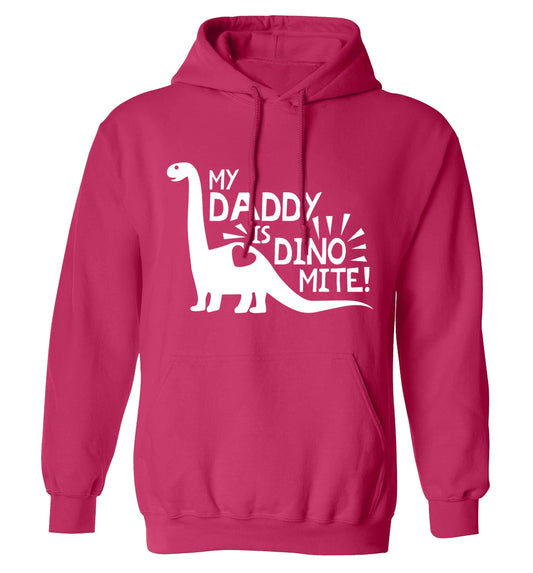 My daddy is dinomite! adults unisex pink hoodie 2XL