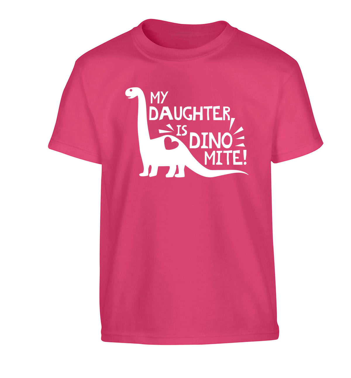 My daughter is dinomite! Children's pink Tshirt 12-13 Years