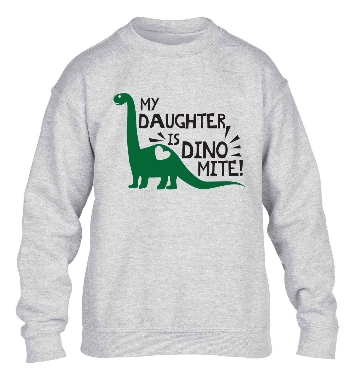 My daughter is dinomite! children's grey sweater 12-13 Years