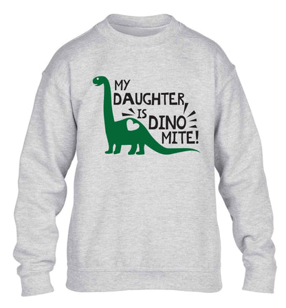 My daughter is dinomite! children's grey sweater 12-13 Years