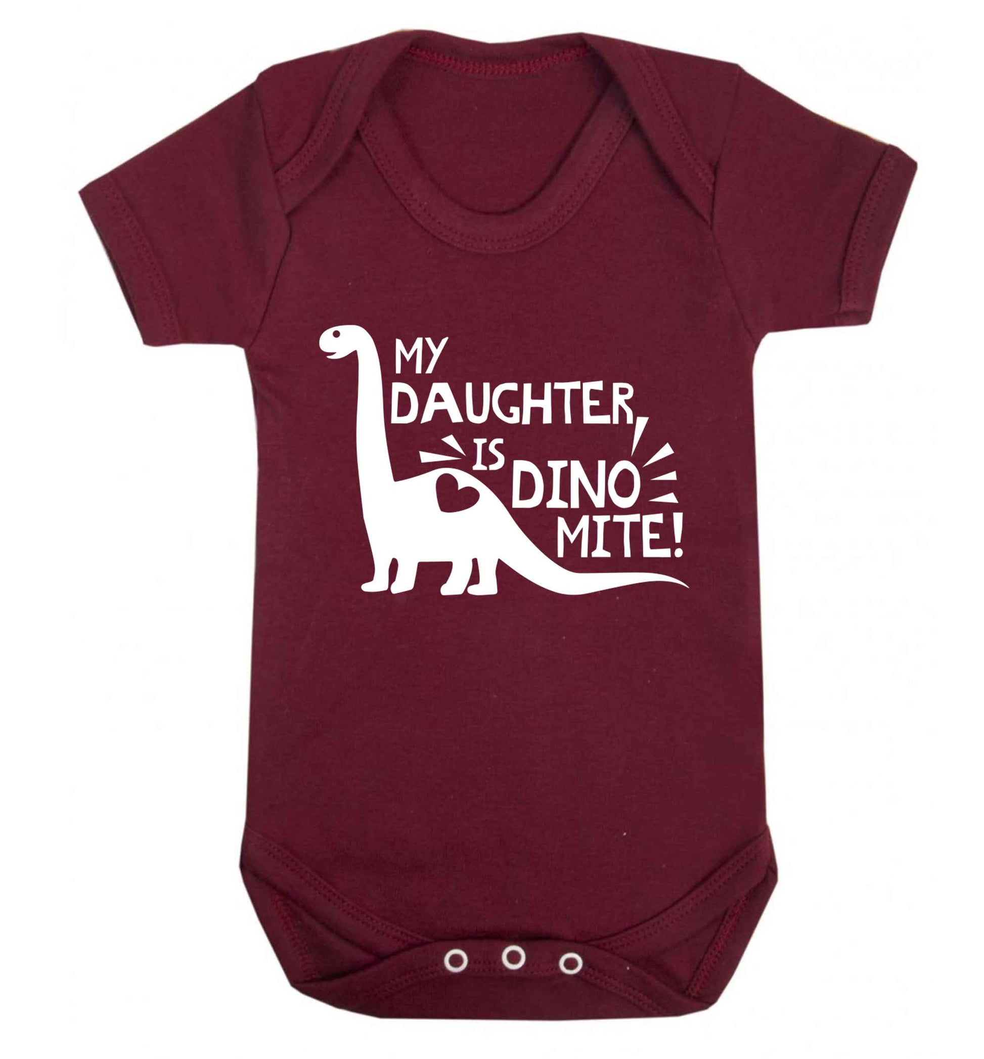 My daughter is dinomite! Baby Vest maroon 18-24 months