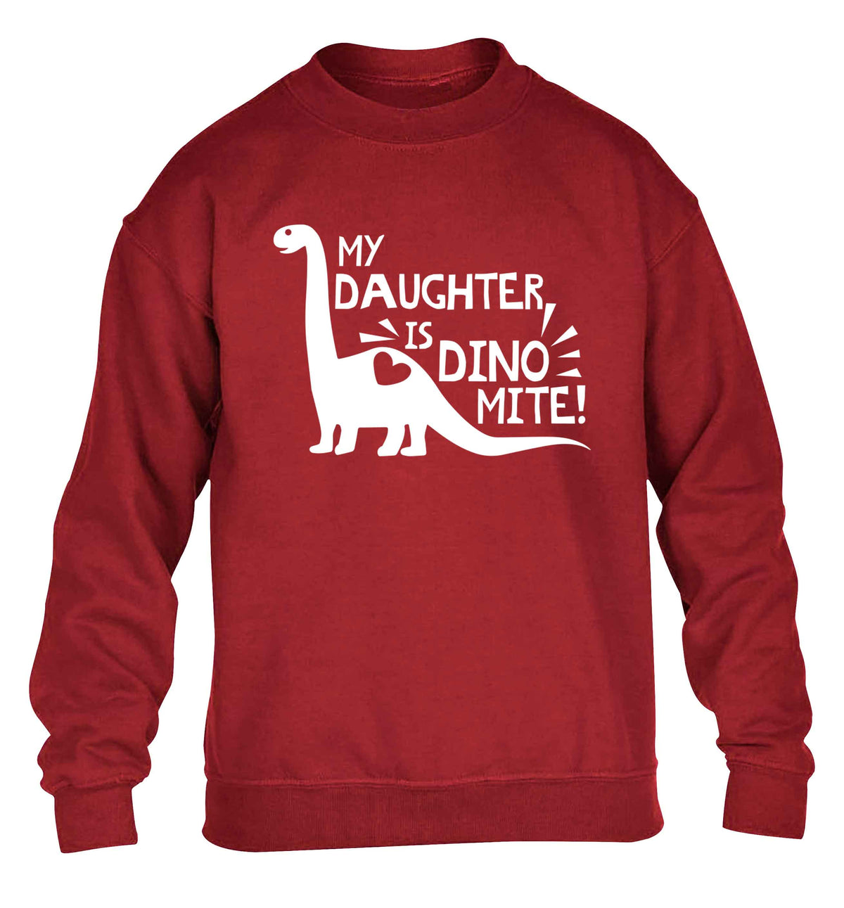 My daughter is dinomite! children's grey sweater 12-13 Years