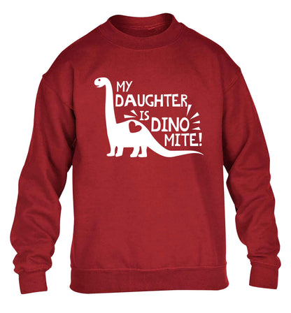 My daughter is dinomite! children's grey sweater 12-13 Years