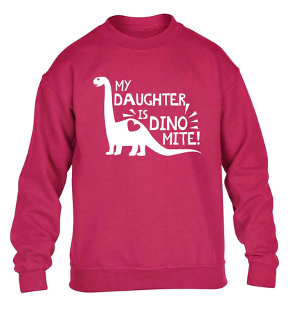 My daughter is dinomite! children's pink sweater 12-13 Years