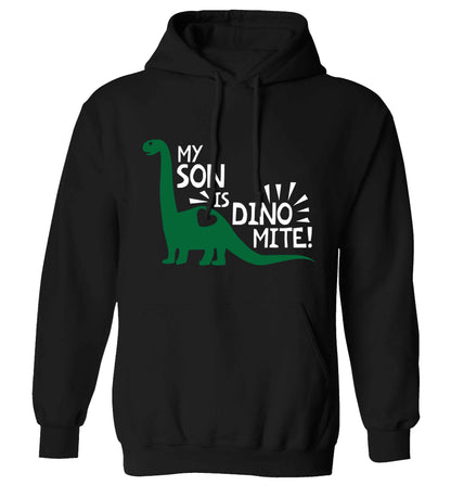 My son is dinomite! adults unisex black hoodie 2XL