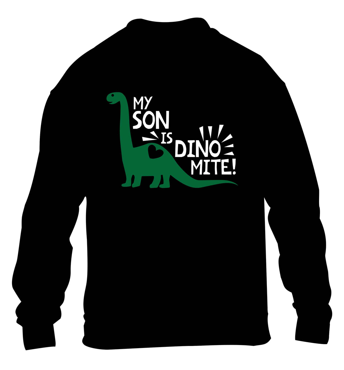 My son is dinomite! children's black sweater 12-13 Years