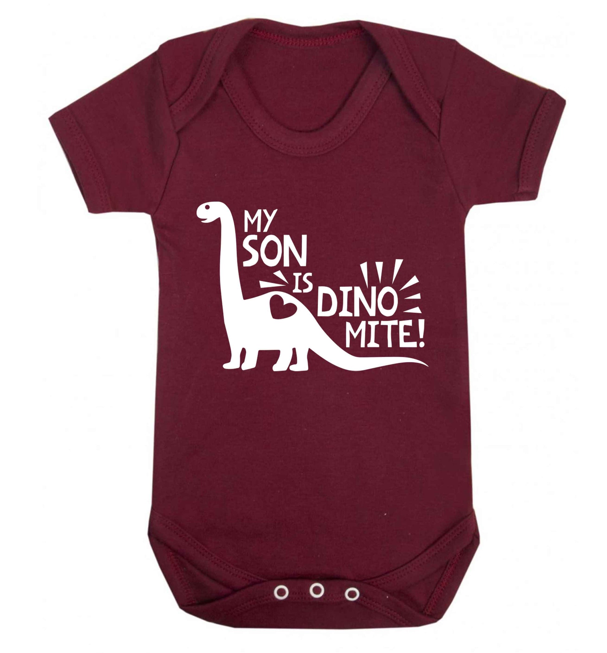 My son is dinomite! Baby Vest maroon 18-24 months
