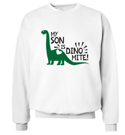 My son is dinomite! Adult's unisex white Sweater 2XL