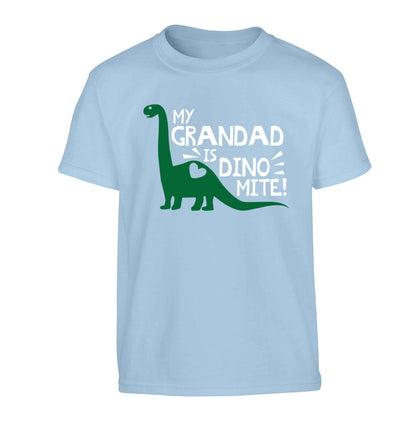 My grandad is dinomite! Children's light blue Tshirt 12-13 Years