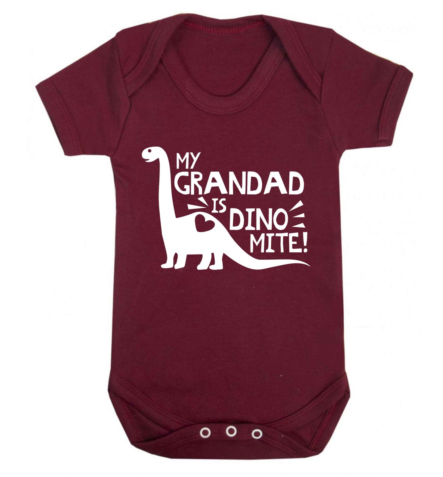 My grandad is dinomite! Baby Vest maroon 18-24 months