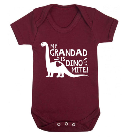 My grandad is dinomite! Baby Vest maroon 18-24 months