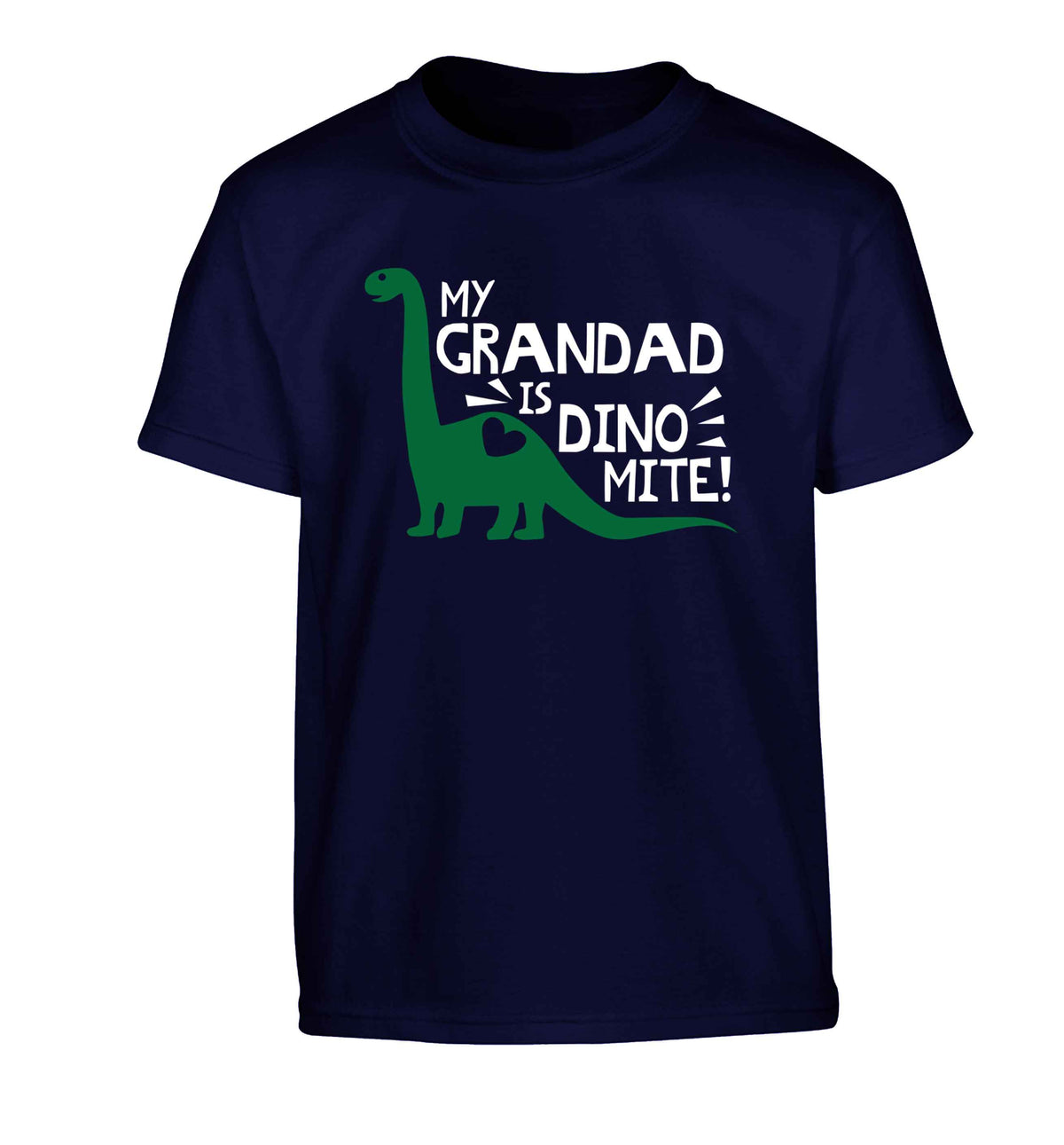 My grandad is dinomite! Children's navy Tshirt 12-13 Years
