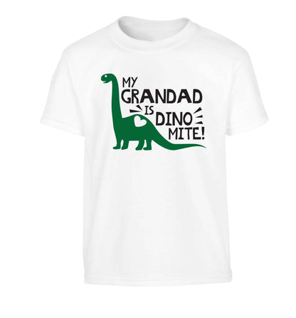 My grandad is dinomite! Children's white Tshirt 12-13 Years