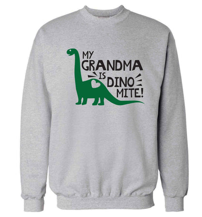 My grandma is dinomite! Adult's unisex grey Sweater 2XL