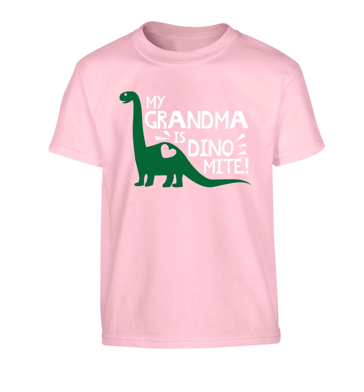 My grandma is dinomite! Children's light pink Tshirt 12-13 Years