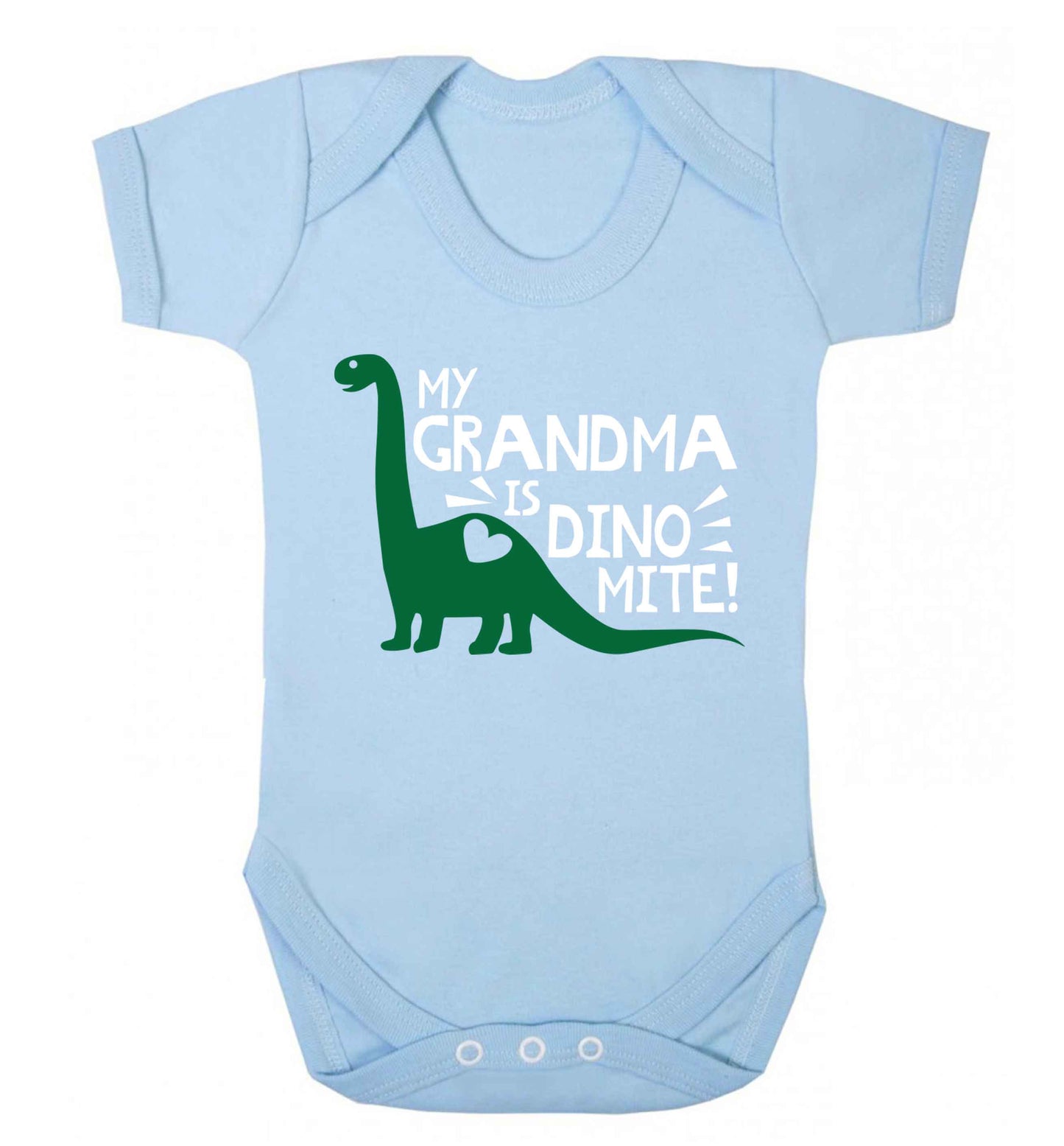 My grandma is dinomite! Baby Vest pale blue 18-24 months